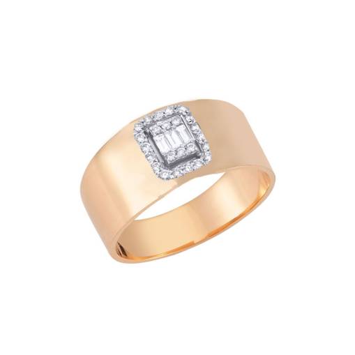 0.29ct Pırlanta Baget Taşlı Alyans Yüzük - 1