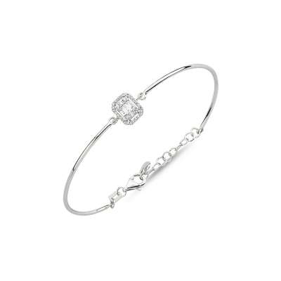 0.30ct Baget Pırlanta Kelepçe Bilezik - ENGİNGOLD ASO