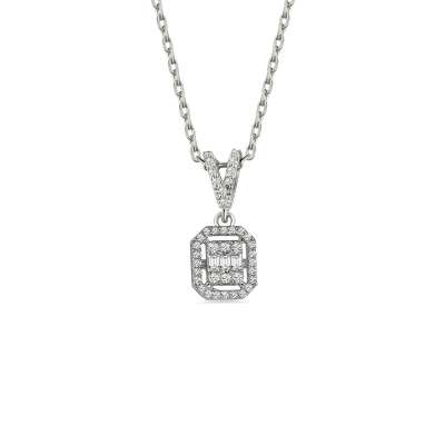 0,31ct Pırlanta Baget Kolye - ENGİNGOLD MDL