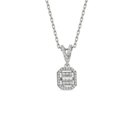 0,31ct Pırlanta Baget Kolye - 1
