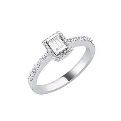 0.32ct Pırlanta Baget Yüzük - ENGİNGOLD BYDİ