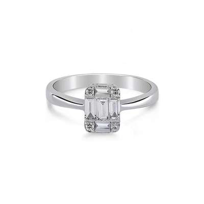 0.33ct Pırlanta Baget Taşlı Yüzük - ENGİNGOLD