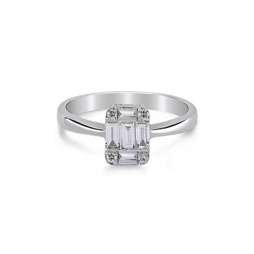 0.33ct Pırlanta Baget Taşlı Yüzük - 1