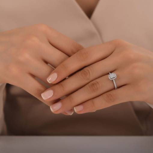0,33ct Pırlanta Baget Yüzük - 2
