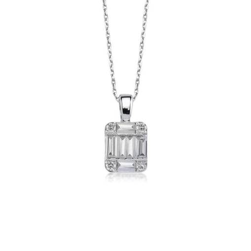 0.34ct Pırlanta Baget Kolye - 1