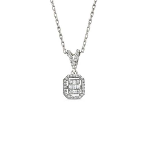 0.35ct Pırlanta Baget Kolye - 1
