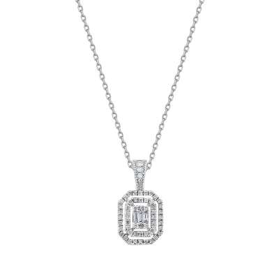 0.38ct Pırlanta Baget Kolye - 1