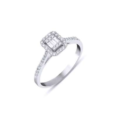 0.38ct Pırlanta Baget Yüzük - 1