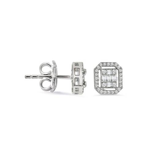 Baget Taşlı Pırlanta Küpe-14k 40-50 - 1