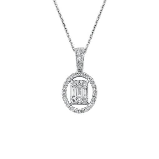 0.39ct Pırlanta Baget Kolye - 1