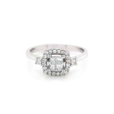 0.39ct Prenses Kesim Pırlanta Yüzük - ENGİNGOLD ANKH