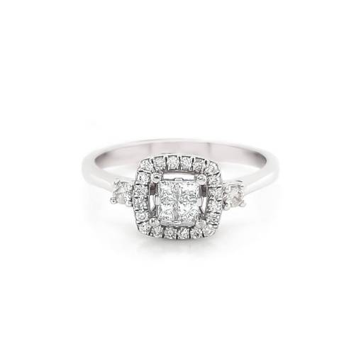 0.39ct Prenses Kesim Pırlanta Yüzük - 1