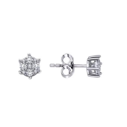 0.41 Ct Pırlanta Coronet Tektaş Küpe - 1