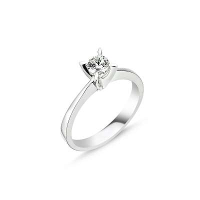 0,41Ct Karat Pırlanta Tektaş Yüzük - Badem