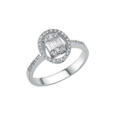 0,41ct Pırlanta Baget Yüzük - ENGİNGOLD STR