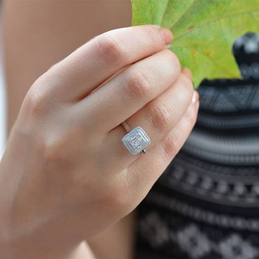 0.42Ct Baget Pırlanta Yüzük - 2