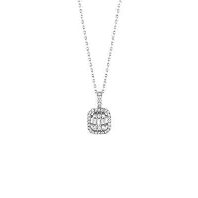 0.42ct Pırlanta Baget Kolye - 2