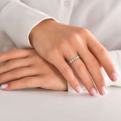 0.42ct Pırlanta Beştaş Yüzük-14k - 2
