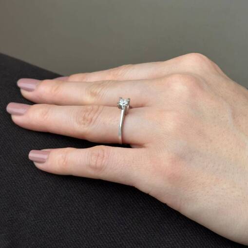 0.43 Karat 14 Ayar Altın Tektaş Pırlanta Yüzük Kampanyası - 10