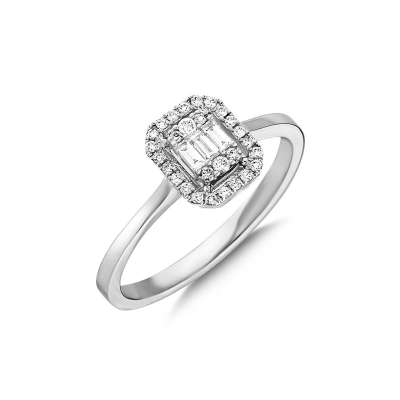 0.45ct Pırlanta Baget Yüzük - ENGİNGOLD