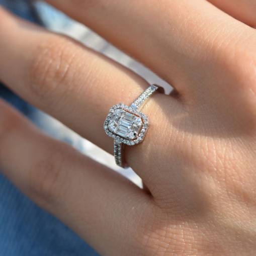 0.45ct Pırlanta Baget Yüzük - 2