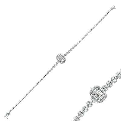 0.463ct Baget Taşlı Pırlanta Bileklik - ENGİNGOLD