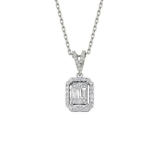0.47ct Baget Taşlı Pırlanta Kolye - 1