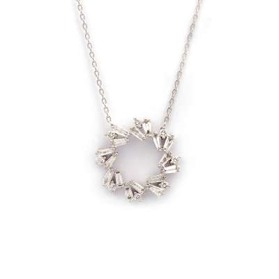 0.48Ct Pırlanta Baget Kolye - ENGİNGOLD MDL