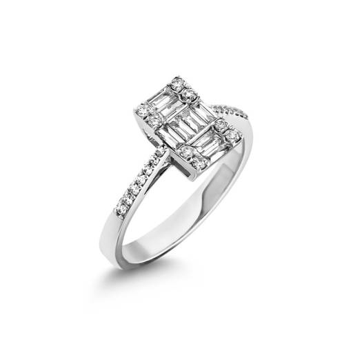 0.48ct Pırlanta Baget Yüzük - 2