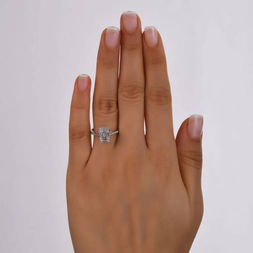 0.48ct Pırlanta Baget Yüzük - 3