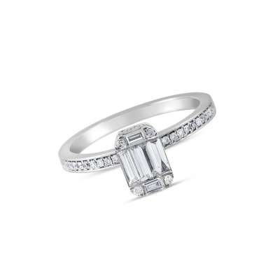 0.48ct Pırlanta Baget Yüzük - 1