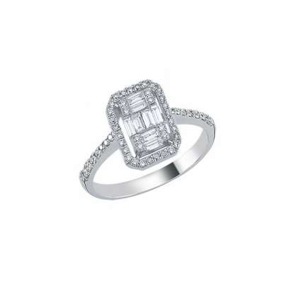 0.49ct Pırlanta Baget Taşlı Yüzük - 1