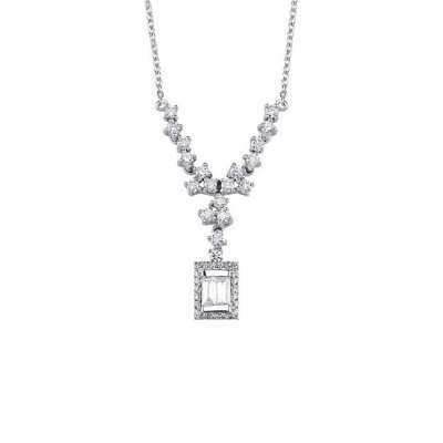 0.50ct Pırlanta Baget Kolye - 1