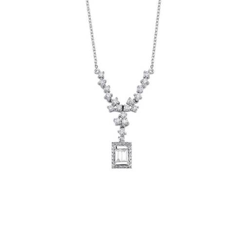 0.50ct Pırlanta Baget Kolye - 2