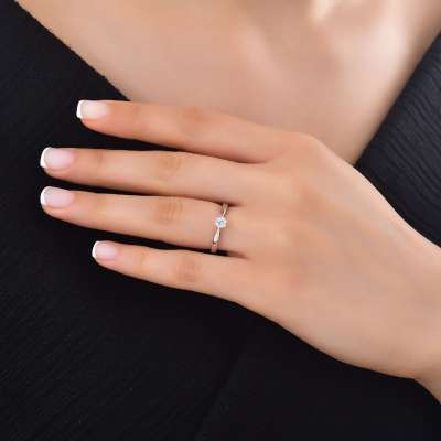 0,50Ct Pırlanta Tektaş Yüzük - 18K - 2