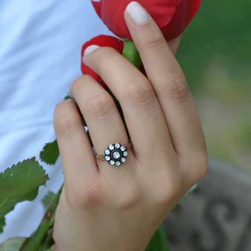 0,53 Ct Elmas Gül Model Yüzük - 3