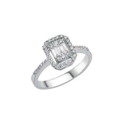 0,53ct Pırlanta Baget Yüzük - 1