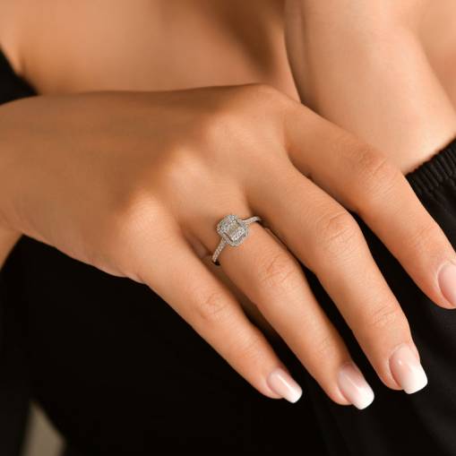 0,53ct Pırlanta Baget Yüzük - 2