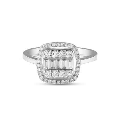 0.55ct Pırlanta Baget Yüzük - 2