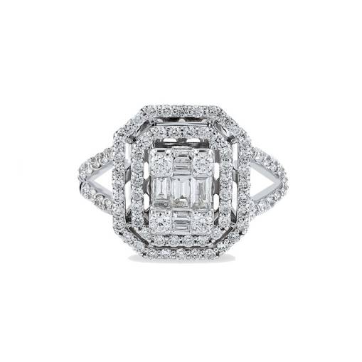 0.58ct Pırlanta Baget Yüzük - 1