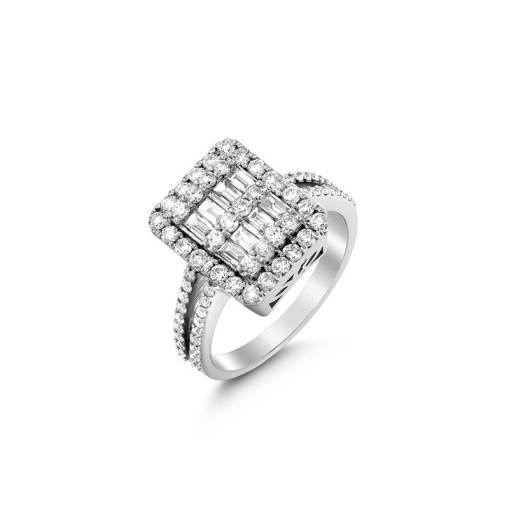 0.62 ct Pırlanta Baget Yüzük - 1