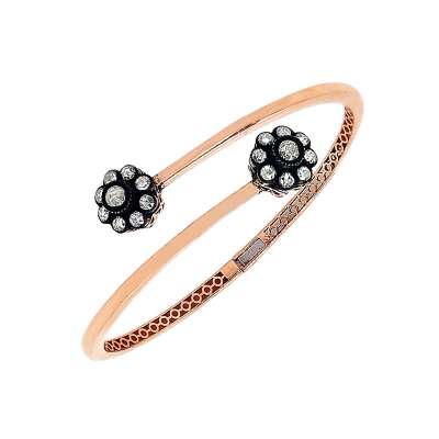 0.68ct Elmas Gül Model Kelepçe Bilezik - ENGİNGOLD