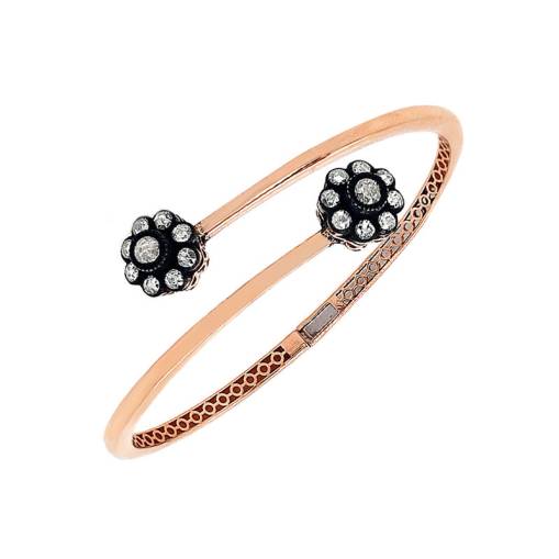 0.68ct Elmas Gül Model Kelepçe Bilezik - 2