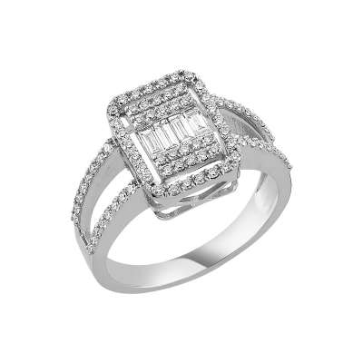 0.68ct Pırlanta Baget Yüzük - 1