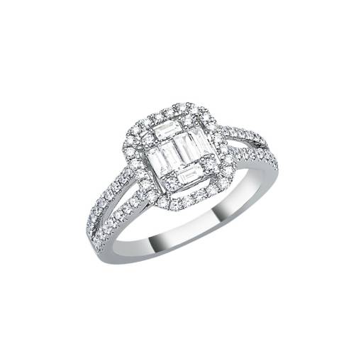 0.69ct Pırlanta Baget Yüzük - 1