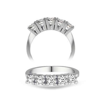 0.75ct Pırlanta Beştaş Yüzük-18k - ENGİNGOLD