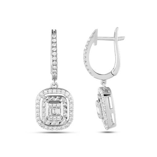 0.78ct Pırlanta Sallantılı Küpe - 1