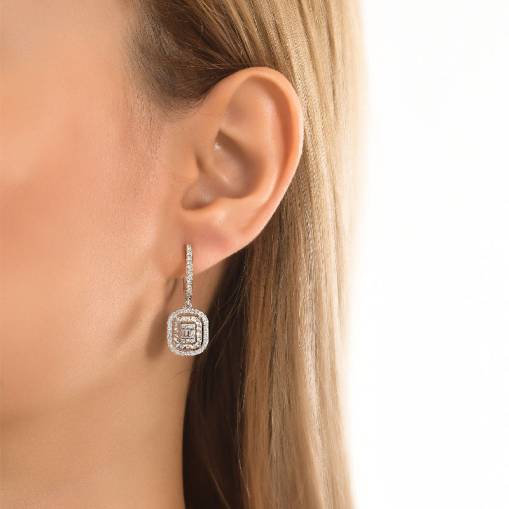 0.78ct Pırlanta Sallantılı Küpe - 2