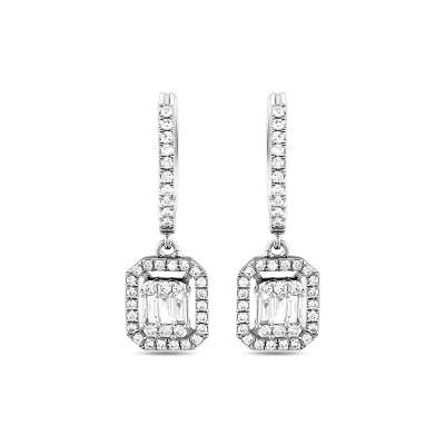 0.80ct Pırlanta Baget Küpe