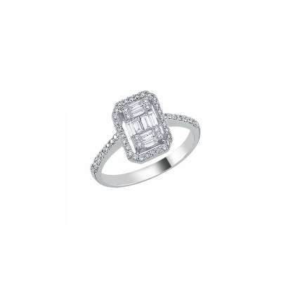 0.80ct Pırlanta Baget Yüzük - 2